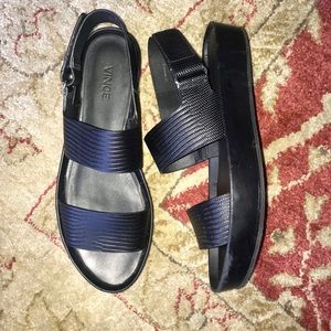 Vince. Women’s Black Marett Lizard-effect Sandals